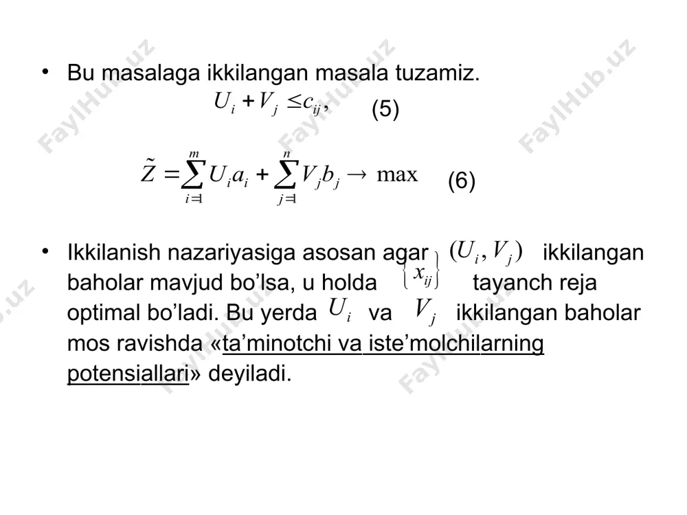 transport masalasining optimal yechimi - Page 5