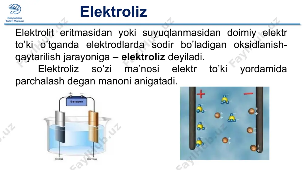 elektroliz va suyuqlanma elektrolizi - Page 3