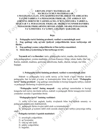 pedagogika tarixi — DOC