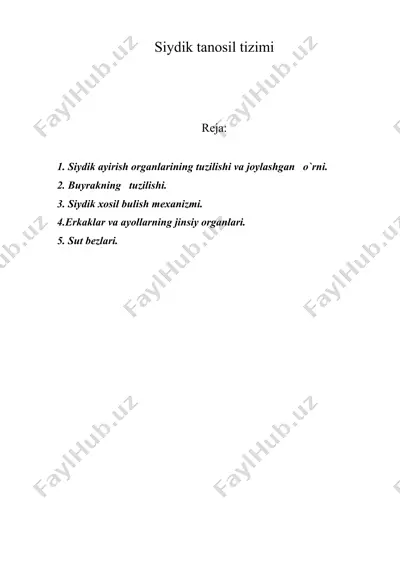 siydik tanosil tizimi — DOC