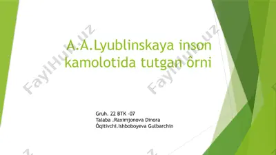 inson kamolotida ta'lim va rivojlanish — PPTX
