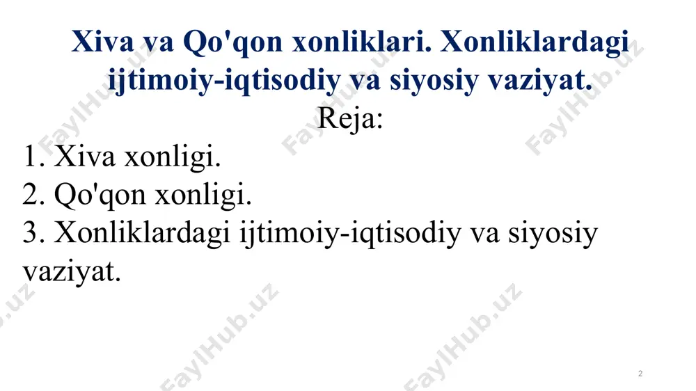 mustaqilligini tikladi. xonlik taxtiga burka sulton oʻgʻli elbars oʻtqazilishi bilan xorazmda 200 y. hukmronlik qilgan shayboniylar sulolasiga asos solindi. shayboniy sultonlarning 16-asr dagi oʻzaro kurashlarining kuchayishi v. ning vayron boʻlishiga olib keldi. mas., 1537 y. da buxoro xoni ubaydullaxon, 1593—98 y. larda abdullaxon xorazmga bir necha marta yurish qilib, v., hazorasp qalʼalarini vayron qildi. shuning uchun ham 17-asr da abulgʻoziy bahodirxon xonlik markazini yangi urganchga oʻtkazib, v. aholisini ham koʻchirtirib keltirdi. anushaxon davrida, taxminan 1681 y. ga kelib v. va kat sh. lari kimsasiz huvillab qoldi. arxeologik qazishlar natijasida devkeskan kalʼada v. harobalari topilgan. feruz muhammad rahimxon 1864 – 1910 asfandiyorxon islomxo`jani kuyovi 1864 – 1910 said abdullo qo`girchoq xon 1918 – 1920 qo`qon xonligi pop 1709-yilda farg`ona muzofatiga qarashli pop tumananidagi chodak qishlog`ida yashovchi xo`jalar bosh ko`tarib o`zbeklarning ming qabilasiga oq soqol shohruxbiyni xon deb e'lon qildilar. 1 shohruxbiy “oltin beshik” avlodidan bo`lgan boshqalar xoja ahror valiy avlodlari deyishadi …