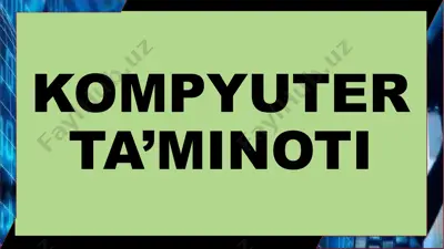 kompyuter ta’minoti — PPTX