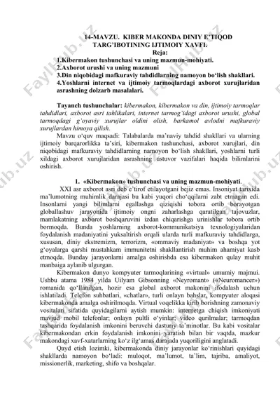 kibermakon va din — DOC