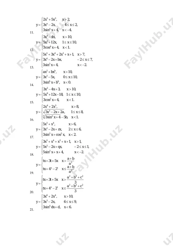 ,12,25 ,1,13 2 2 345 xxx xqxxx xxxxx y 19.           2 2 24 53 a ba xtx a ba xxttx y tx 20.            3 24 3 53 222 222 cba xtx cba xxttx y tx 21.          .6,sin3 ,96,23 ,10,23 4 3 46 xddx xxx xxx y 22.                     9 3 37 9 536 549 22 t xtdxt xtxtx t xtx xxttx y xx tx 23.                              .0 ,1, ,1,5 ,10 ,3,10 ,3, ,1 …