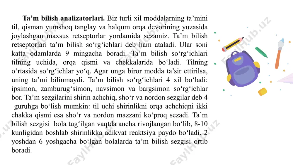 teri va ta’m bilish hid bilish retseptorlari - Page 4