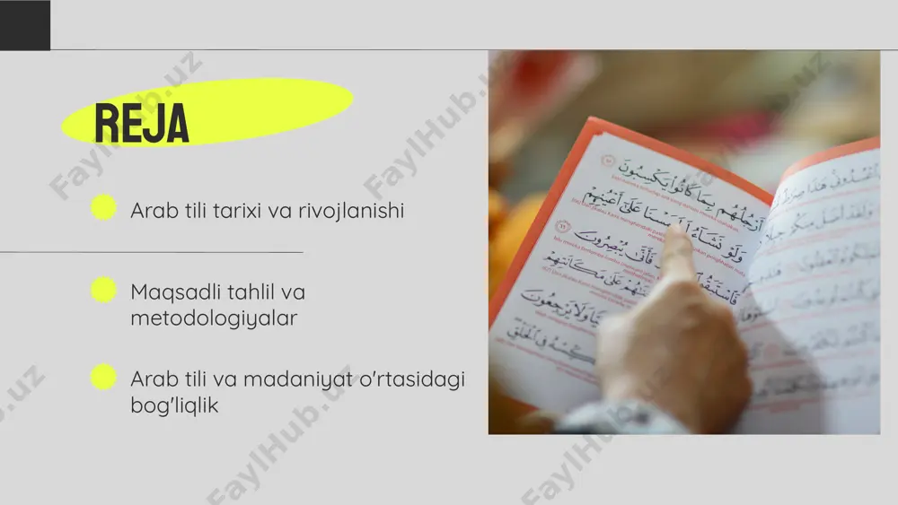 idagi ilmiy asarlar yevropa ilm-faniga katta ta'sir ko'rsatgan. umuman olganda, arab tili nafaqat o'zining tiliy ko'lamida, balki madaniyat va ilmiy taraqqiyotda ham muhim ahamiyatga ega. photo by thisisengineering on unsplash a r a b arab adabiyotining boy merosi mualliflar orasida yetarli mashhurlik yo'qligi yangi avlod yozuvchilari raqobat va zamonaviy adabiyotning ta'siri arab adabiyoti o'zining boy va xilma-xil merosi bilan tanilgan. naguib mahfouz kabi yozuvchilar jahon miqyosida tanilgan. ba'zi arab yozuvchilari xalqaro arenada yetarlicha tanilmayapti, bu esa ularning asarlarini o'qish va tadqiq qilish imkoniyatlarini cheklaydi. hozirgi kunda yangi avlod yozuvchilari, yangi yo'nalishlar va mavzular bilan arab adabiyotini rivojlantirishda muhim rol o'ynayapti. zamonaviy adabiyot va boshqa madaniyatlar ta'sirida arab adabiyoti o'zining an'anaviy shaklini yo'qotish xavfi mavjud. arab tilining kelajagi arab tili bugungi kunda zamonaviy texnologiyalar bilan integratsiyalashmoqda. internet va mobil ilovalar orqali arab tilini o'rganish imkoniyatlari kengaymoqda. ushbu texnologiyalar arablarga o'z tilini saqlash va rivojlantirishda yordam bermoqda. masalan, onlayn platformalar va dasturlar …