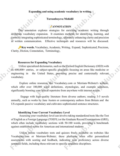 expanding and using academic vocabulary in writing — DOCX