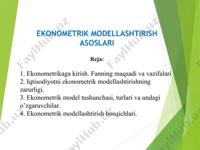 ekonometrik modellashtirish asoslari — PPT