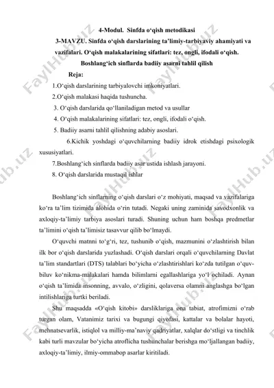 sinfda o‘qish mеtodikasi — DOCX