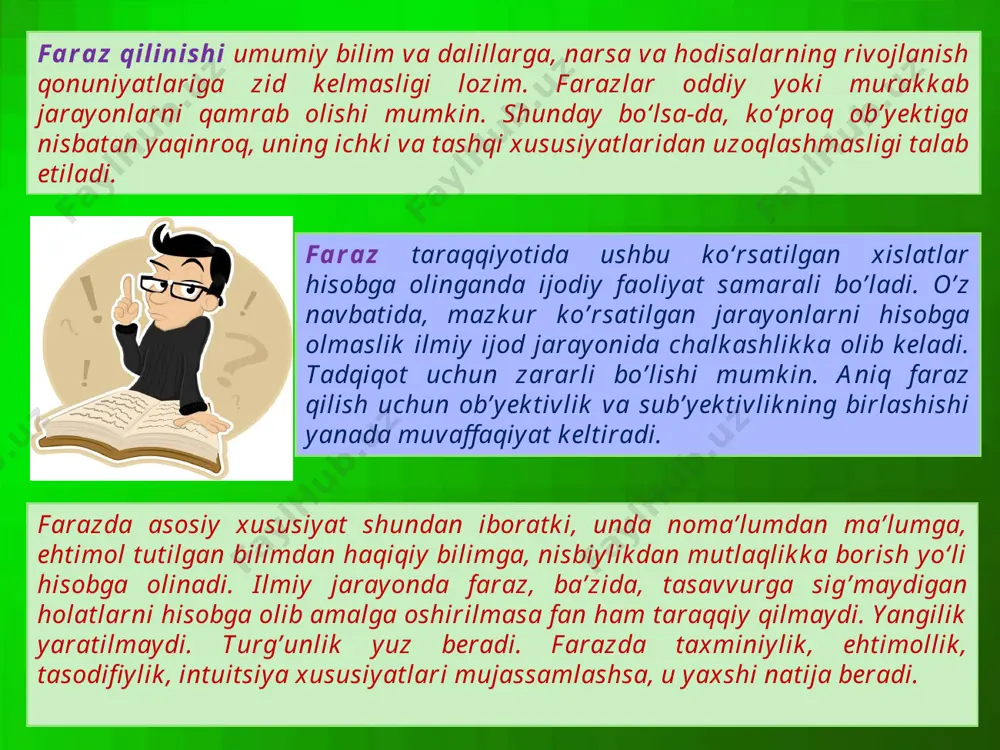 ahlil qilish natijasida keyingi holatlarni ochib berish mantiqiylikning vazifasidir. demak, iqtisodiyot sohasi yangi ochilgan qo’riq emas. hozirgacha ham iqtisodiyotdagi qonuniyatlar haqida fikrlar yuritilgan. endilikda yangi zamon talablariga mos iqtisodiyot jarayoni qonuniyatlari asosida u yoki bu sohani farazlash kerak. faraz esa mantiqqa suyanishi lozim. mantiqiylik (iqtisodiyotda oladigan bo’lsak) iqtisodiyotni rivojlanish holatidagi tomonlarning o’zaro aloqadorligi va o’zaro ta’sirini tahlil qilish orqali tarixiy iqtisodiyotni fikran qayta hosil qilishdir. bu iqtisodiy sohalarning hozirgi holati bilan solishtirishga va ma’lum bir yechimga kelish uchun asos bo’ladi. tarixiylik va mantiqiylik o’zaro dialektik munosabatda bo’lganda voqelikni to’g’ri aks ettirish sodir bo’ladi. falsafa tarixida bu aloqadorlikni g.gegel ko’proq tushuntirib bergan. uning fikricha, mantiqiylik birlamchi bo’lsada, u tarixiylikning natijasiga ham aylanadi. iqtisodiyotda ham tarixiy jarayon tahlil qilinib, nazariy jihatdan olingan bilim asosida, mantiqiy xulosalar chiqariladi. iqtisodiy tarix qanday bo’lgan bo’lsa, mantiqiy fikrlar ham shunga mos tushishi kerak. shu sababli ilmiy tadqiqotda mantiqiylik bilan birga tarixiylik qo’llaniladi. bu tadqiqotning xarakteri va …