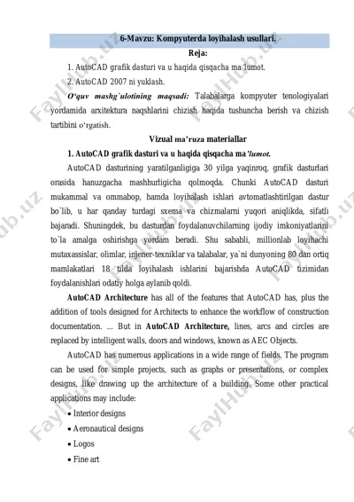 autocad grafik dasturi — PDF