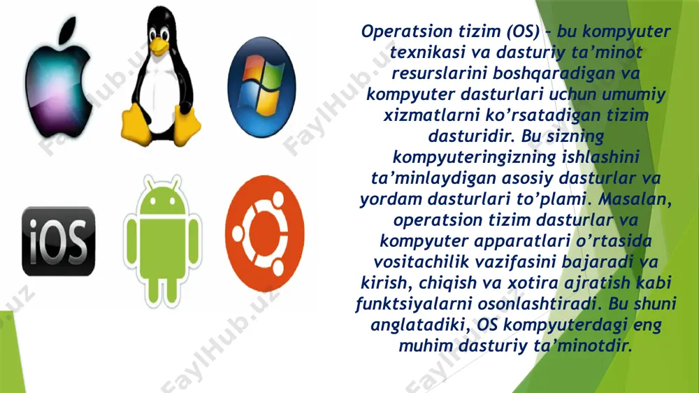id 1.5 cupcake edi va androidning so’nggi versiyasi 2018 yil avgustda chiqarilgan android 9 pie. androidga ega bo’lgan boshqa qurilmalar orasida televizorlar uchun android tv, mashinalar uchun android auto va qo’l soatlari uchun wear os mavjud bo’lib, ularning har biri ixtisoslashgan foydalanuvchi interfeysiga ega. android-ning variantlarini o’yin konsollari, raqamli kameralar, kompyuterlar va boshqa elektron qurilmalarda ham topish mumkin. aksariyat android dasturlari java tilida yozilgan va 2017 yil fevral oyidan boshlab google play do’konida 2,7 milliondan ortiq android ilovalari chop etilgan. linux yadrosiga asoslangan yana bir operatsion tizim – chrome os google tomonidan ishlab chiqilgan. bepul chromium os dasturidan kelib chiqqan holda, u asosiy foydalanuvchi interfeysi sifatida google chrome veb-brauzeridan foydalanadi. shu sababli chrome os asosan veb-dasturlarni qo’llab-quvvatlaydi. uning funktsiyalari orasida os – c va c ++ dasturlash tillarida yozilgan, o’rnatilgan media pleyer va fayl menejeriga ega; bundan tashqari u chrome ilovalarini va ish stoliga masofaviy kirishni qo’llab-quvvatlaydi. android dasturlari chrome …