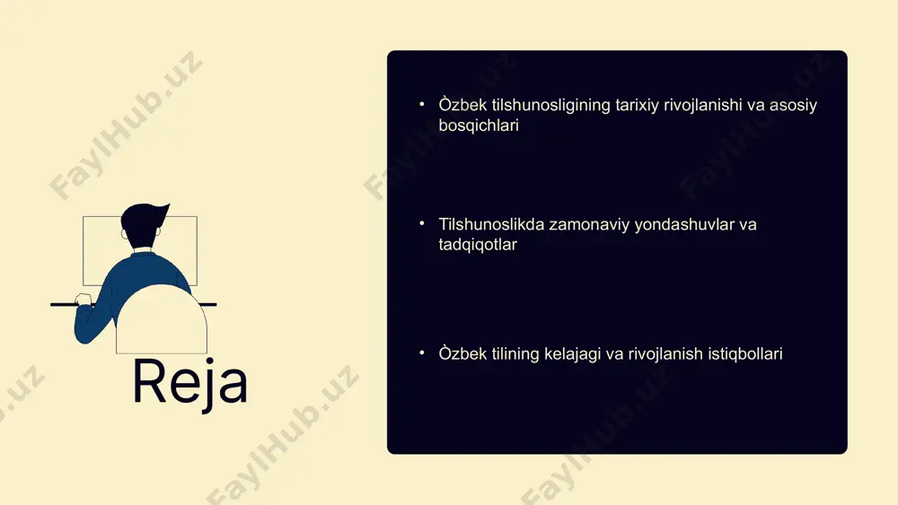 tlarga kirishning osonlashishi, til va madaniyatlararo almashuvni tezlashtiradi. bu jarayonlar tilning rivojlanishi, yangi atamalar va uslublarning paydo bo'lishiga olib kelmoqda. o'zbek tilshunosligida yangi yo'nalishlar o'zbek tilshunosligida yangi yo'nalishlar, masalan, kognitiv lingvistika, korpus lingvistika va tilni o'rganish metodlari kabi sohalar rivojlanmoqda. bu yo'nalishlar tilni yanada chuqurroq tushunishga va uning zamonaviy ehtiyojlarga javob berishiga yordam bermoqda. zamonaviy tilshunoslik yondashuvlari zamonaviy tilshunoslikda bir nechta asosiy yondashuvlar mavjud. ulardan eng muhimlari: lingvistik, kognitiv va sotsiolingvistik yondashuvlardir. - **lingvistik yondashuv:** - afzalliklari: tilning strukturaviy jihatlarini chuqur o‘rganadi, grammatik qoidalarni aniq belgilaydi. - kamchiliklari: ijtimoiy va madaniy kontekstlarni e'tiborga olmaydi. - **kognitiv yondashuv:** - afzalliklari: til va fikrlash o‘rtasidagi bog‘liqlikni tushunishga yordam beradi, inson miyasidagi tilni qayta ishlash jarayonlarini o‘rganadi. - kamchiliklari: tilni o‘rganishda faqat kognitiv jarayonlarga e'tibor qaratadi, ijtimoiy o'zgarishlarni hisobga olmaydi. - **sotsiolingvistik yondashuv:** - afzalliklari: til va jamiyat o‘rtasidagi o‘zaro ta'sirni aniqlaydi, ijtimoiy qatlamlar va madaniyatlar orasidagi farqlarni o‘rganadi. - kamchiliklari: ba'zan tilning …