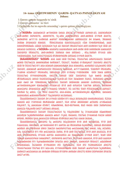 qarım-qatnas psixologiyasi — DOC