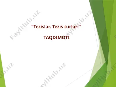 tezislar. tezis turlari — PPTX