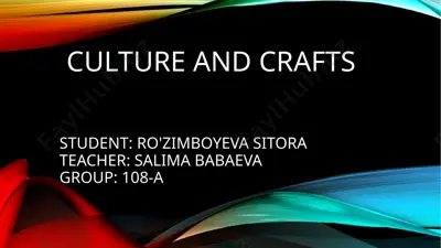 culture and crafts — PPTX