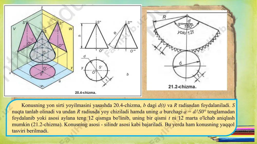 21-22-mavzu aylanish sirtlari shaklining yoyilmalari 8-sinf - Page 4
