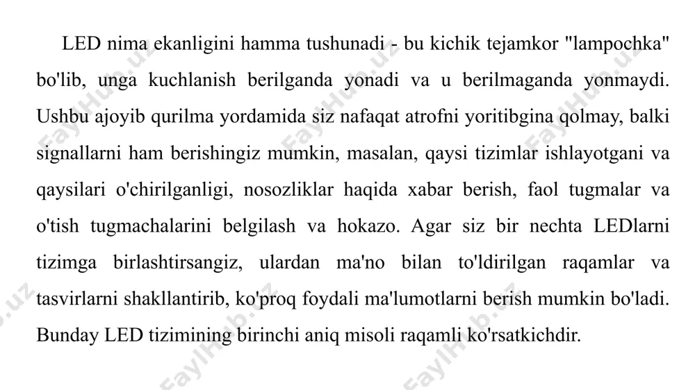 ish tezligi pasayadi. texnik parametrlar max7219; ko‘rsatkichlar turi 1088bs: umumiy katod; 1088bs indikatoridagi ledlar soni: 64; led yagona led diametri: 3 mm; led rangi: qizil, ko‘k, yashil; matritsali ulanish interfeysi: spi; quvvat kuchlanishi: 5 v; matritsaning o‘lchami: 32 x 32 x 14 mm; modul ikki qismdan iborat, pastki qismida max7219 mikrosxemasi kichik elektr zanjiri o‘rnatilgan, yuqori qismida umumiy katotli (32 mm x 32 mm x 1088bs led matritsali) bosilgan elektron platasi joylashgan. 8 mm). 1088bs matritsasida 16 ta pin bor, ulardan 8 tasi qatorlar uchun, qolgan 8 tasi ustunlar uchun, ledlarning umumiy soni 64 dona. keling, max7219 ni batafsil ko‘rib chiqaylik. mikrosxemalar arduino tekshirgichi bilan aloqa qilish uchun faqat 3 ta sim yordamida 64 ta alohida ledni boshqarishi va bir xil max7219 ni bitta katta matritsaga ulash uchun bir xil simlardan foydalanishi mumkin. 64 ledni boshqarish uchun max7219 faqat 16 ta pinni ishlatadi va bir vaqtning o‘zida sakkizta ledni yoqishi …