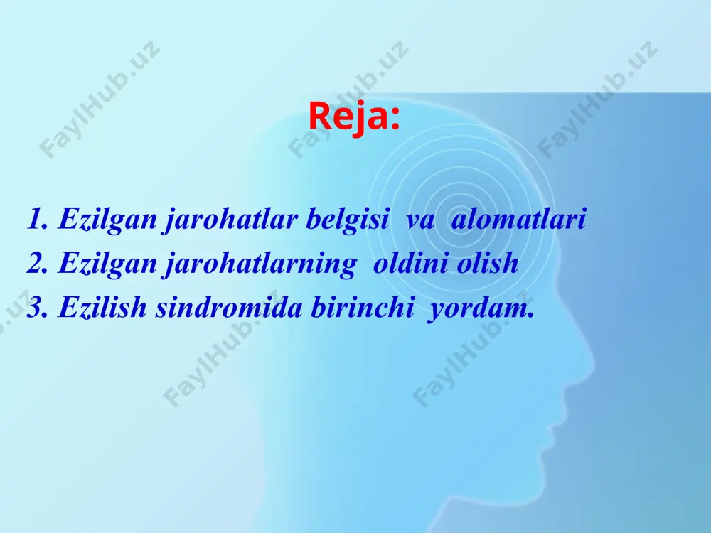 ifoxonalar tashkil etiladi. ularga birinchi bosqichda tibbiy yordam ko`rsatilgan bemorlar ko`chiriladi va yuqori malakali ixtisoslashgan tibby yordam ko`rsatiladi. adabiyotlar: bemorlarni uyda va shifoxonada parvarish qilish. f.g`. nazirov. toshkent-2003. odam anatomiyasi. e.qodirov. toshkent-2003. anatomiya. a.s.gusev. moskva-1970. hamshiralik ishi asoslari. q.inomov. toshkent-2007. xirurgiya. a.j.hamrayev. toshkent-2002. image1.png image2.png image3.jpeg image4.jpeg image5.jpeg image6.jpeg image7.jpeg image8.jpeg image9.jpeg image10.jpeg /docprops/thumbnail.jpeg