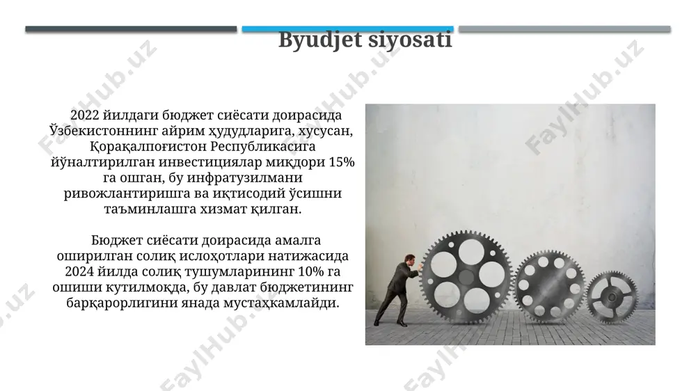 katda, masalan, germaniyada, non mahsulotlariga bo'lgan talabning elastikligi past, 0,2 atrofida, chunki non asosiy mahsulot hisoblanadi va narx o'zgarishiga unchalik sezgir emas. avtomobil bozorida (aqsh), talabning elastikligi yuqori, ya'ni 2 dan yuqori bo'lishi mumkin, chunki iste'molchilar narx o'zgarishiga juda sezgir. bozor mexanizmining roli bozor mexanizmi, narxlar orqali 2023 yilda oʻzbekistonning paxtasiga boʻlgan talab va taklifni muvozanatlashtiradi, ortiqcha taklif yoki talabni 10% ga kamaytiradi. 2024 yilda samarqand viloyatida gʻalla yetishtirish boʻyicha bozor mexanizmi orqali 5% li oʻsishga erishish, taklifni muvozanatlashtirishga yordam beradi. muvozanatning barqarorligi ad-as modelida muvozanatning barqarorligi 2023-yilgi iqtisodiy tahlillarga ko'ra, inflyatsiya darajasi 3% atrofida bo'lganda, o'zbekiston uchun maqbul hisoblanadi. jahon bankining 2024 yilgi prognozlari, o'zbekiston iqtisodiyotining barqaror o'sishini va muvozanatning saqlanib qolishini 4-5% lik yaim o'sish sur'atlari bilan bog'laydi. taklifning elastikligi 2023-yilgi ma'lumotlarga ko'ra, andijon viloyatida paxta yetishtirish bo'yicha taklifning elastikligi 1,2 ni tashkil etdi, bu esa narx o'zgarishiga yuqori sezgirlikni bildiradi. qo'shma shtatlardagi bug'doy bozorida taklifning uzoq muddatli …