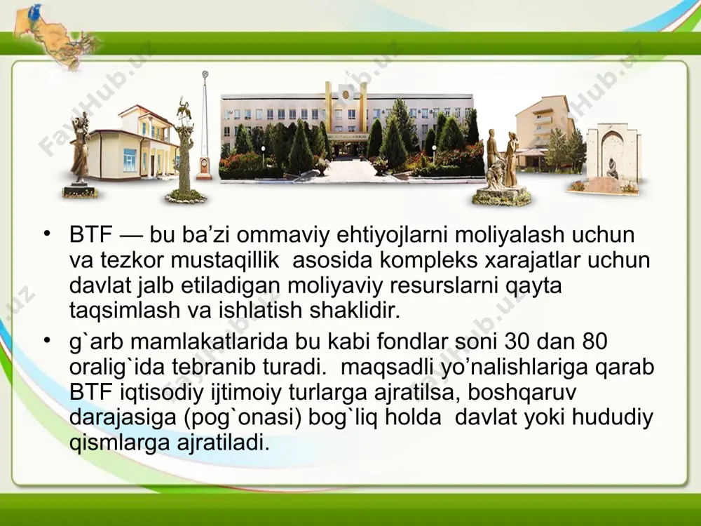 ish beruvchilarning majburiy ajratmalari; ishchilarning ish haqidan olinadigan soliqlarning umumiy summasidan tashqari majburiy sug`urta badallari; respublika mahalliy byudjet mablag`lari.