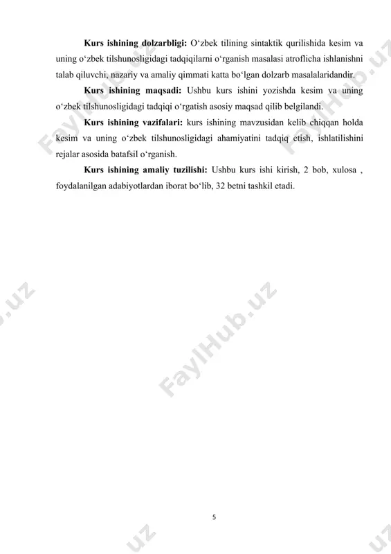 ing tuslovchili shakli bilan ifodalanadi (tuslovchilar paradigmasi "morfemalar tizimi" qismida tasvirlandi). kesimning kelganman kabi leksemashakl bilan ifodalanishi ayrim adabiyotlarda ot kesim deyiladi. asli bunday leksemashakl tarkibida tuslovchidan oldin qatnashadigan -gan affiksi – sifatdosh yasovchisi emas, balki zamon yasovchisi; shunga ko‘ra bunday ifodalanish fe’lning tuslovchili shakllari qatoriga kiradi[footnoteref:7]. leksemashakl bilan ifodalangan kesim tuslovchi qatnashmagan holda ham shakllanadi. bunday kesim odatda -b ravishdoshi shaklida bo‘lib: [7: qurbonova m.m. hozirgi zamon o‘zbek tili (sodda gap sintaksisi uchun materiallar). o‘zmu, t.: 2002. ] 1) uyushiq qator tarkibidagi ayrim a’zoda voqe bo‘ladi: suv sepib, supurib qo‘ydi kabi; 2) qo‘shma gapshakl tarkibidagi ergash gapshakl qismining kesimida voqe bo‘ladi: kuz kelib, yaproqlar sarg‘aya boshladi kabi. kesimning ega bilan muvofiqlashuvi. ega bilan kesimda shaxs, son, modal ma’nolarning ifodalanishi va o‘zaro munosabati quyidagicha (tasvirni yana−da murakkablashtirmaslik uchun kesim tarkibidagi bo‘lishli−bo‘lishsizlik ko‘rsatkichi ta'kidlanmadi): shaxsda, sonda (agar ifodalansa, modallikda) moslashuv voqe bo‘ladi. bunday holat ega vazifasida nisbatlovchi olgan o‘z− ta'kid birligi, …
