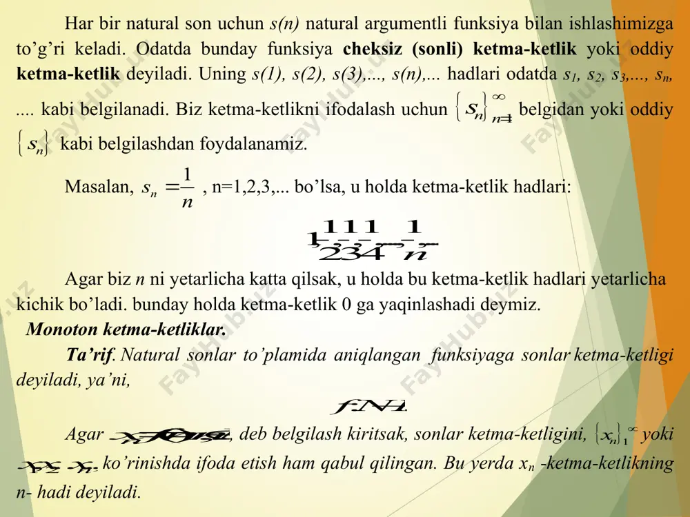 sonlar ketma-ketligi va uning limiti - Page 5