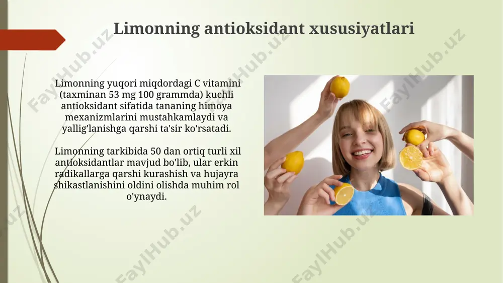 limonning shifobaxshlik xususiyatlari va foydalanish usullari - Page 5