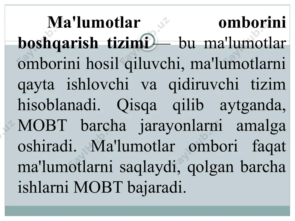 ma’ruza: ma’lumotlar omborining konseptual modeli - Page 5