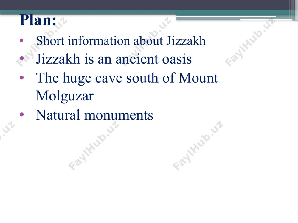 of yecha. it is a closed cave in the city and is sacrificed twice a year. or the cultural tavakbulak, located on the shoulders of mount molguzar at an altitude of two thousand six hundred meters above sea level, can be called a miracle. on the river aktash in bakhmal district there is a huge cemetery on the shoulders of steep mountains, next to it there is a magnificent gorge "blood drop". natural monuments: the spring that rises from the suffa square at the top of the mountain in zaamin district, the nearby muzbulak, the garden built on the top of a high mountain in bakhmal - all this speaks of ancient history. rivers attached to the mountains, springs flowing from glaciers, groves covering the ravines. about 100 medicinal herbs. natural monuments: on the banks of the poyimard river in jizzakh district, in the middle of a 20-meter-high rocky outcrop, …