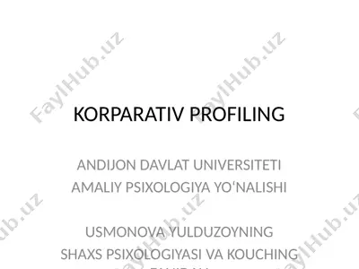 korparativ profiling — PPTX