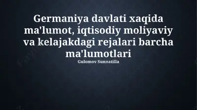 germaniya davlati haqida ma'lumot — PPTX