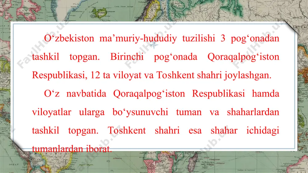 o‘zbеkistоnning mа’muriy-hududiy tuzilishi 8-sinf - Page 4