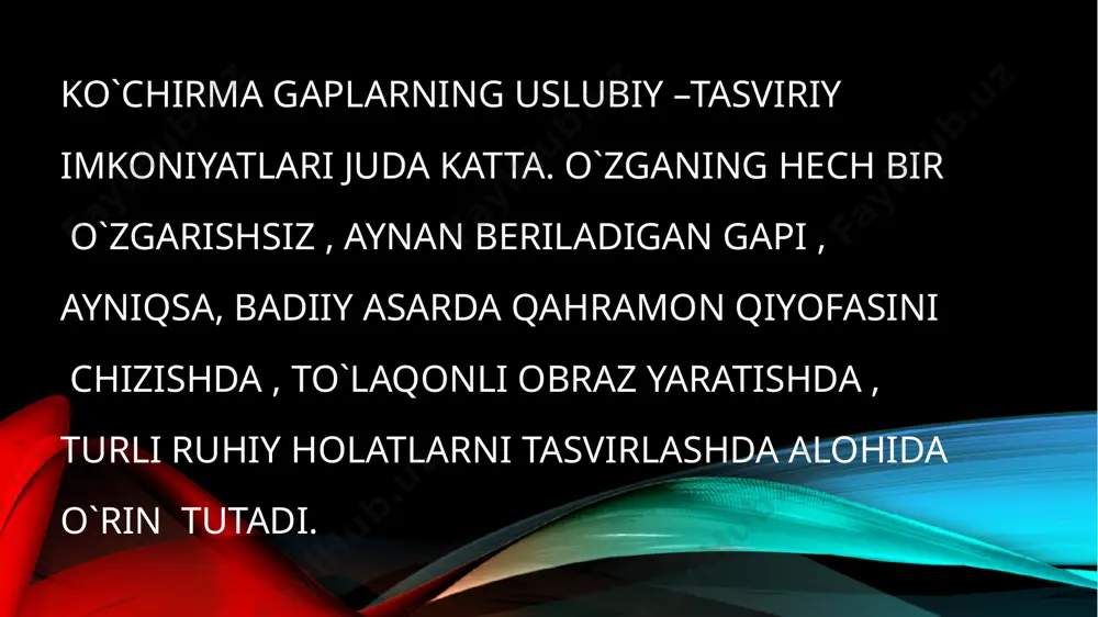 ko`chirma va o`zlashtirma gaplar uslubiyati 10-sinf ona tili - Page 5