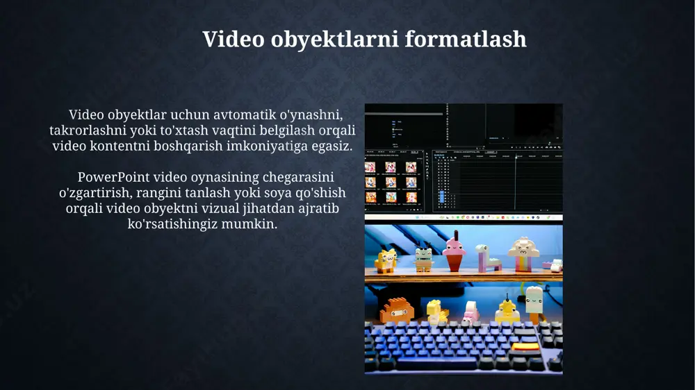 ms power point dasturida grafik, jadval, video obektlari, animatsiya va gipersilka bilan ishlash - Page 4