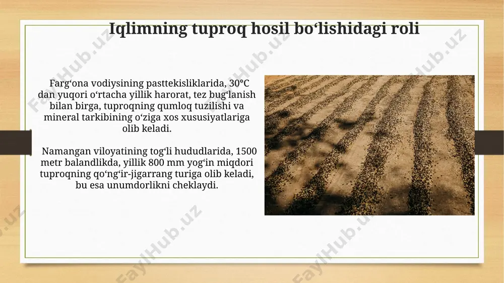 tuproq hosil bo‘lishida iqlim va relyefning o‘rni - Page 3