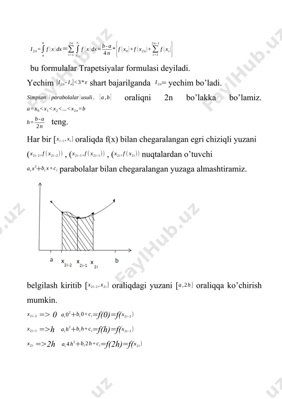 aniq integrallarni taqribiy hisoblash usullari - Page 5