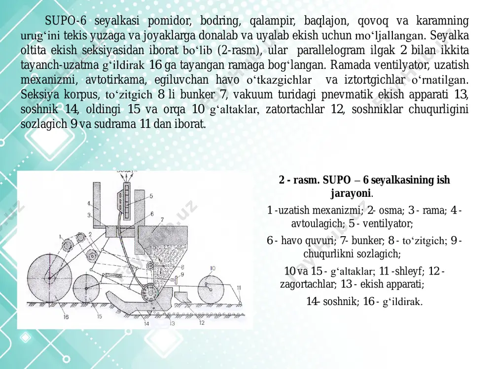 sabzavot va kartoshka urug‘ini ekish seyalkalari - Page 5