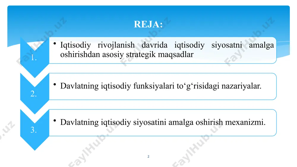 i beradigan omillar va yo‘nalishlarni belgilab olish hamda amalga oshirish; hududlarni kompleks ijtimoiy-iqtisodiy rivojlantirish chora-tadbirlari doirasidagi loyihalarni o‘z muddatida va sifatli bajarishga to‘sqinlik qiluvchi tizimli muammolarni aniqlash va bartaraf etish, hududlararo rivojlanishning tabaqalashuvini qisqartirish choralarini ko‘rish; hududlarda sanoat zonalarini tashkil etish, ularni joylashtirish yuzasidan uslubiy qo‘llanmalarni ishlab chiqish, ularni rivojlantirishga qaratilgan yagona davlat siyosatini amalga oshirish 6 hududlarni ijtimoiy-iqtisodiy rivojlantirish sohasida mamlakatda kichik va o‘rta biznesni hamda tadbirkorlikning barcha shakllarini rivojlantirishga qaratilgan yagona davlat siyosatini yuritish; iqtisodiy o‘sishni ta’minlashda kichik va o‘rta biznesni muhim drayverga aylantirishning konseptual va strategik yondashuvlarni hamda sohani rivojlantirish borasida fundamental to‘siq va muammolarni bartaraf etish chora-tadbirlarini ishlab chiqish va amalga oshirish; kichik va o‘rta biznes sub’ektlari toifasiga oid mezonlarni belgilovchi, shuningdek, ularning huquqlariga taalluqli normativ-huquqiy hujjatlarni ishlab chiqish va amalga oshirish 7 mamlakatda tadbirkorlikni rivojlantirish sohasida milliy iqtisodiyotning raqobatbardoshligini oshirish va diversifikatsiya qilish, shuningdek, hududlar va tarmoqlarni rivojlantirish uyg‘unligini ta’minlash maqsadida ishlab chiqarish kuchlarini samarali …
