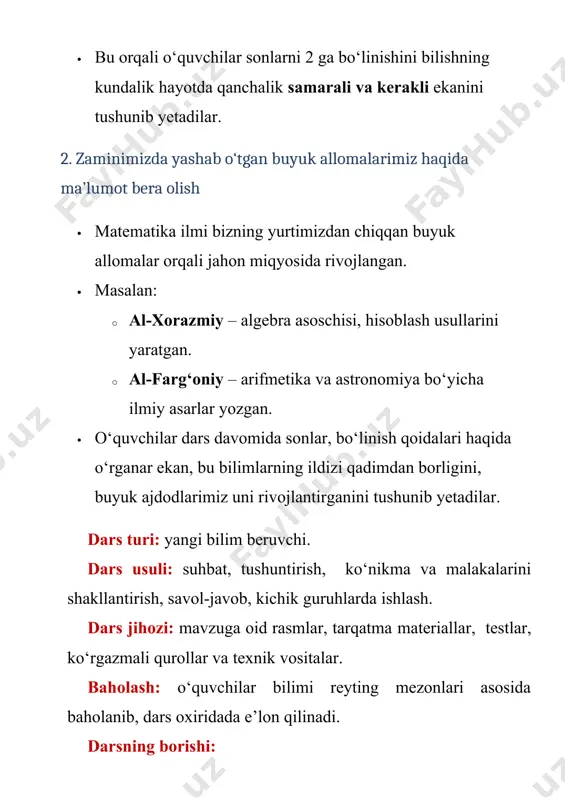 "2 ga bo'linish alomati" dars ishlanmasi - Page 5