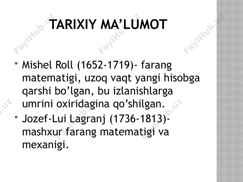 roll, lagranj teoremalari - Page 5
