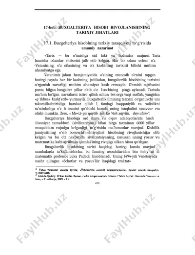 buxgalteriya hisobi tarixiy jihatlari — DOCX