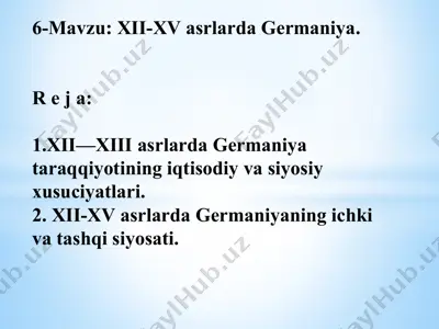 xii-xv asrlarda germaniya — PPTX