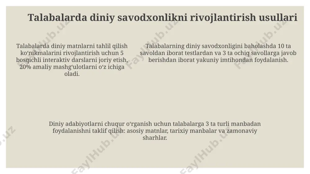 talabalar bilan diniy savodxonlik bo‘yicha taqdimot - Page 5