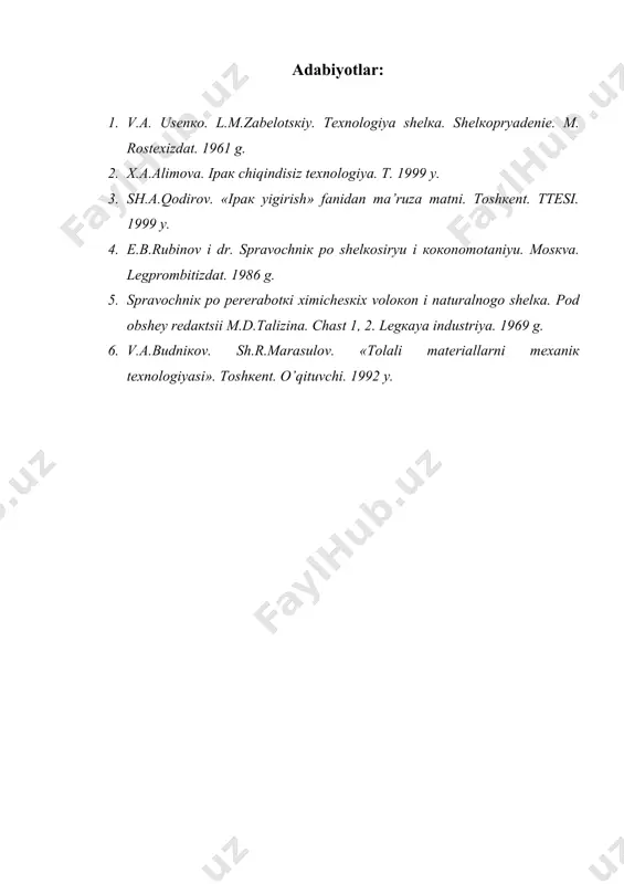 yigirilgаn ipаk iplаrini pаrdоzlаsh tехnоlоgiyasi - Page 5