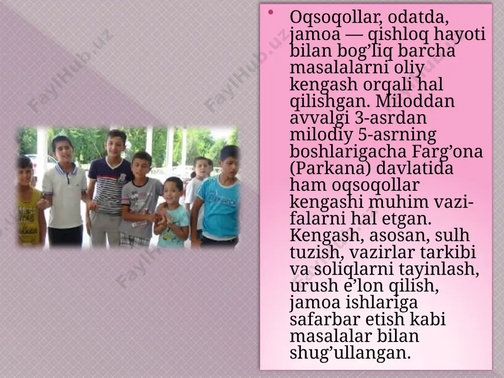 vakillari, o‘qituvchilar, shifokor va huquqshunoslardan iborat “ota-onalar universiteti” jamoat tuzilmasi yoshlar ongu shuurini milliy hayot tarzimizga zid va zararli g‘oyalar, “ommaviy madaniyat”ning salbiy ta’siridan himoyalash, yoshlarni oilaviy hayotga tayyorlashga xizmat qilmoqda. image2.jpeg image3.jpeg image4.jpeg image5.jpeg image6.jpeg image7.jpeg image8.jpeg image9.jpeg image10.jpeg image11.jpeg image12.jpeg image13.jpeg image14.jpeg image15.jpeg image16.jpeg /docprops/thumbnail.jpeg