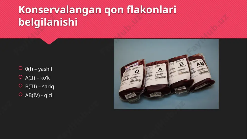 qonni konservalash, saqlash va qo’llash usullari - Page 5