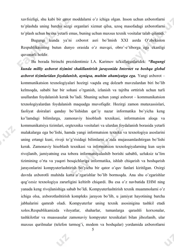 hi operatorlar va komponentalarning o’z o’rnida ishlatilishi va ularning qo’llanilishi misollar yordamida ko’rsatib o’tilgan bu esa juda katta nazariy va amaliy ahamiyatga ega. kurs ishining maqsad va vazifalari: microsoft visual studio 2012 muhitida c# dasturlash tilida operatorlar bilan ishlash ular yordamida dasturni yanada ixchamlashtirish va komponentalar bilan ishlash malakasini oshirish. kurs ishining ob’ekti: c# dasturlash tilining o’tish va boshqarish operatorlari hamda visual studio komponentlari haqida ma’lumotlardan iborat. kurs ishining tarkibi: kirish,asosiy qism, nazorat savollari, xulosa, foydalanilgan adabiyotlar,ilova va internet resurslardan iborat. kirishda kurs ishi mavzusining dolzarbligi, maqsad, vazifalari va ob’ekti yoritilgan. ishning birinchi bobida nazariy qism yoritilgan bo’lib,bu bobda c# dasturlash tili tarixi uning .net framework bilan bog’liqligi ,bu dasturlash tilidagi operatorlar hamda dasturimizni asosiy manbasi hisoblangan visual studio va dasturdagi komponentlar haqida ma’lumotlar keltirilgan. kurs ishining keyingi qismlarida kurs ishida yoritilgan mavzu bo’yicha nazorat savollari , xulosa qismida foydalanish bo’yicha fikr va mulohazalar berilgan.kurs ishining so’ngida esa tuzilgan dasturning …