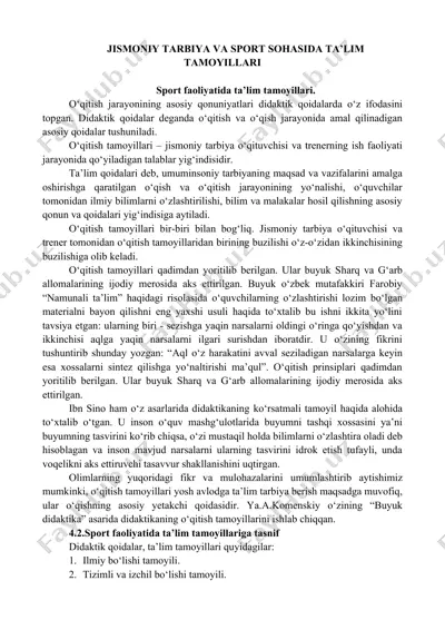 jismoniy tarbiya va sport sohasida ta’lim tamoyillari — DOCX